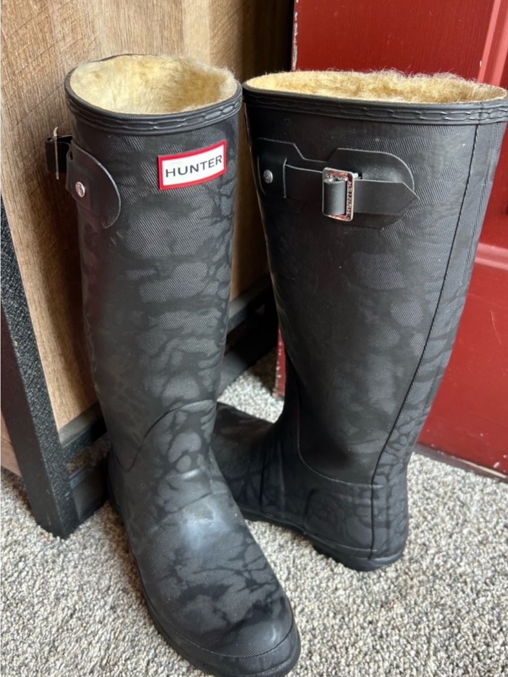 Hunter Original Tall Water Print Rain Boots, EU 36